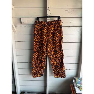 Joe Boxer Mens Pajama Pants Black Orange Yellow Flame Print Sleepwear Lounge XL